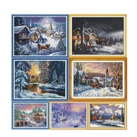 NKF Dusk in the snow diy modern pattern snow at Christmas cross stitch kit embroidery in needlework