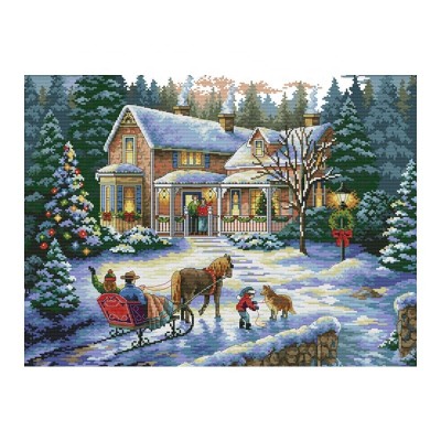 NKF Return from christmas  cross-stitch kits 11CT 14CT needlework fabric handwork diy home decorate