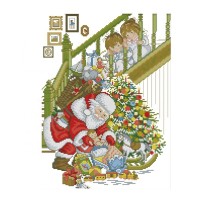 NKF Happy Christmas (1) cross stitch fabric 11ct 14ct dmc cross stitch threads needlework fabric craft