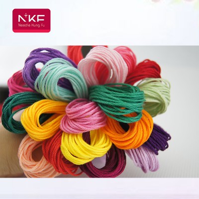 NKF 100% cotton thread embroidery thread Mercerized Technics 447 Colors Color thread six strands DMC colors cross stitch floss